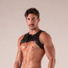 bondage harness black in faux leather