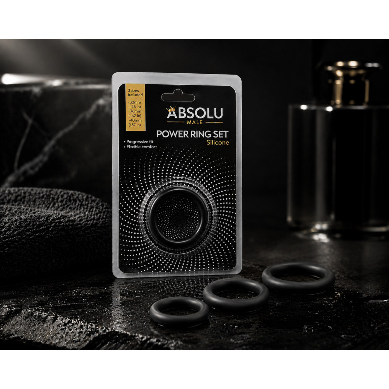 Set of 3 Cock Rings - Men's Accessories & Eroticwear | Absolu Male